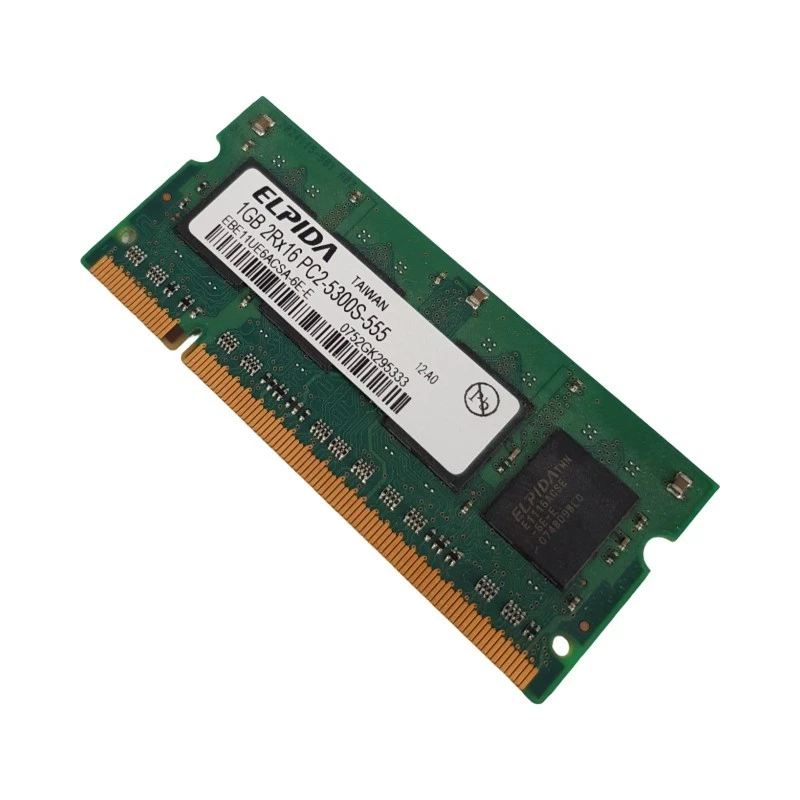 Barrette Mémoire 1Go RAM DDR2 ELPIDA EBE11UE6ACSA SO-DIMM PC2-5300S - Photo 1/1
