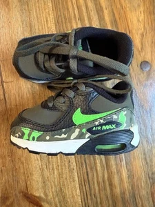 Nike Air Max Baby Shoes Size 5C Toddler Green Camo Army Print - Picture 1 of 10