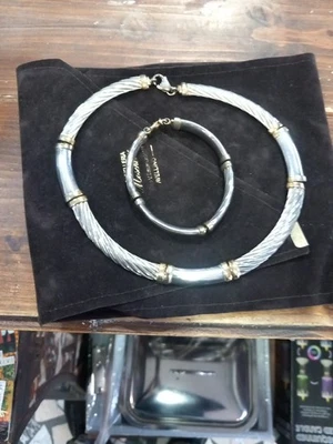 Collier (Collana)  + Bracciale Argento 925 Nella Sua Confezione Come Nuova - Immagine 1 di 4