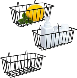 3 Pack Wire Baskets,Wall Grid Panel Hanging Wire Basket,Wall Storage and Disp... - Picture 1 of 12