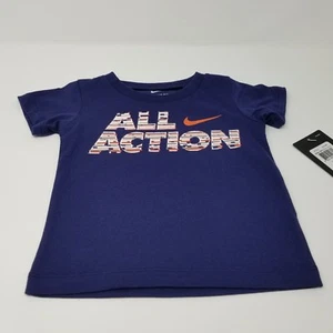 NWT Baby Boys Nike Blue w/ Orange Tshirt "All Action" Size 12 Months - Picture 1 of 2