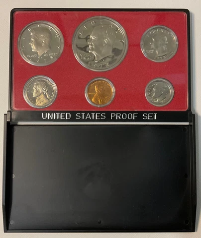 1973 US Mint 6 Coin Proof Set with Original Box and Free Shipping CLAD Cover