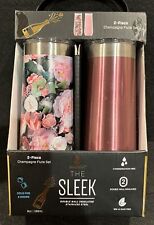 NEW Manna The Sleek 2 piece 9 oz stainless steel Champagne Flute Set