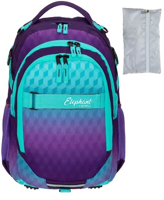 Schulrucksack Mädchen Elephant Signature Rucksack Tasche 12868 Violet Cube +r - Bild 1 von 4