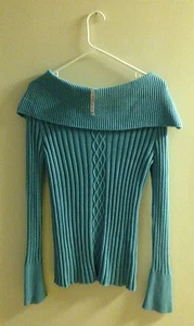Dressbarn Moonstone Blue Women's Sweater Size M 100% Cotton - Picture 1 of 1