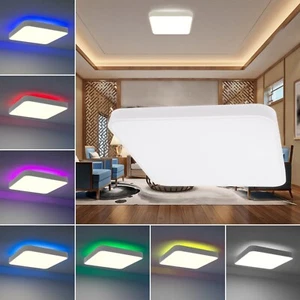 LED Decken Leuchte Lampe 48W indirektes RGB Licht mit Fernbedienung - Bild 1 von 9