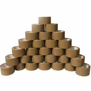 12 x Strong Brown Tape Buff Parcel Packing Tape 48MM X 72M Box Sealing Rolls 