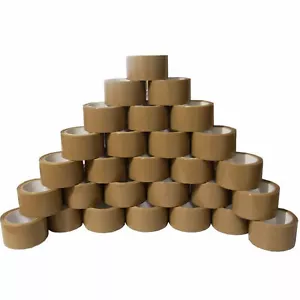 More details for 12 x strong brown tape buff parcel packing tape 48mm x 72m box sealing rolls 