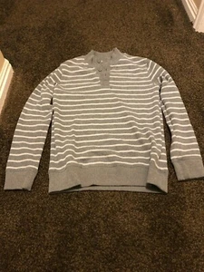 Boy’s Cherokee Gray & White Striped Pullover Henley Sweater Size XL 16 - Picture 1 of 8