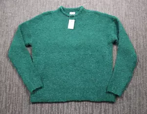 NWT J. Crew Sweater Womens M Emerald Green Mock Neck Oversized Classic MSRP $110 - Picture 1 of 7