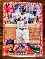 2023 Topps Holiday Francisco Lindor Red /99 Mets Card #H119