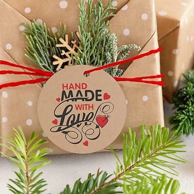 Personalized Kraft Tags with Jute Rope | Handmade with Love | Return Gift Decor - Image 1 of 4