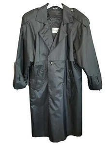Vintage British Mist Womens 10 Black Trench Rain Coat Removable Quilted Liner  - Picture 1 of 11