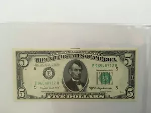 $5 FRN 1950C EB Block FR#1964 Gem Unc - Picture 1 of 1