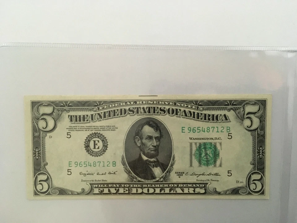 $5 FRN 1950C EB Block FR#1964 Gem Unc - Image 1 of 1