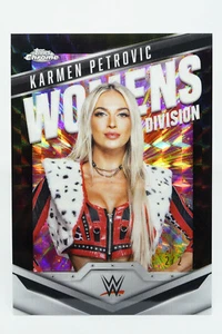 2025 Topps Chrome WWE Womens Division KARMEN PETROVIC 2/2 BLACK GEOMETRIC - RARE - Picture 1 of 5