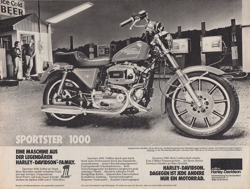 Harley-Davidson Sportster 1000 - Reklame Werbeanzeige Original-Werbung 1979 - Bild 1 von 1