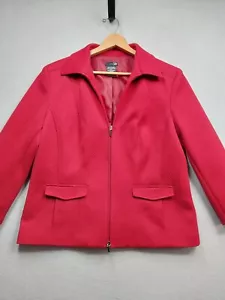 East 5th Quilted Jacket Womens Size 14 Red Zip Front Lined Jacket With Pockets - Picture 1 of 7