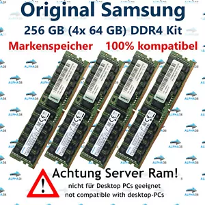 256 GB (4x 64 GB) LRDIMM ECC DDR4-2400 Lenovo System x3550 x3650 M5 Server RAM - Bild 1 von 1
