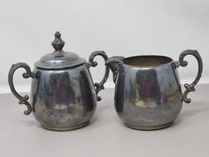 Vintage William Rogers Spring Flower 2032 Silver-Plated Creamer & Sugar Bowl Set - Picture 1 of 16