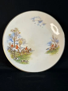 Arklow Ireland Ironstone Fox Hunt Horses Glass Plate Equestrian Dogs Scenery Vtg - Picture 1 of 7