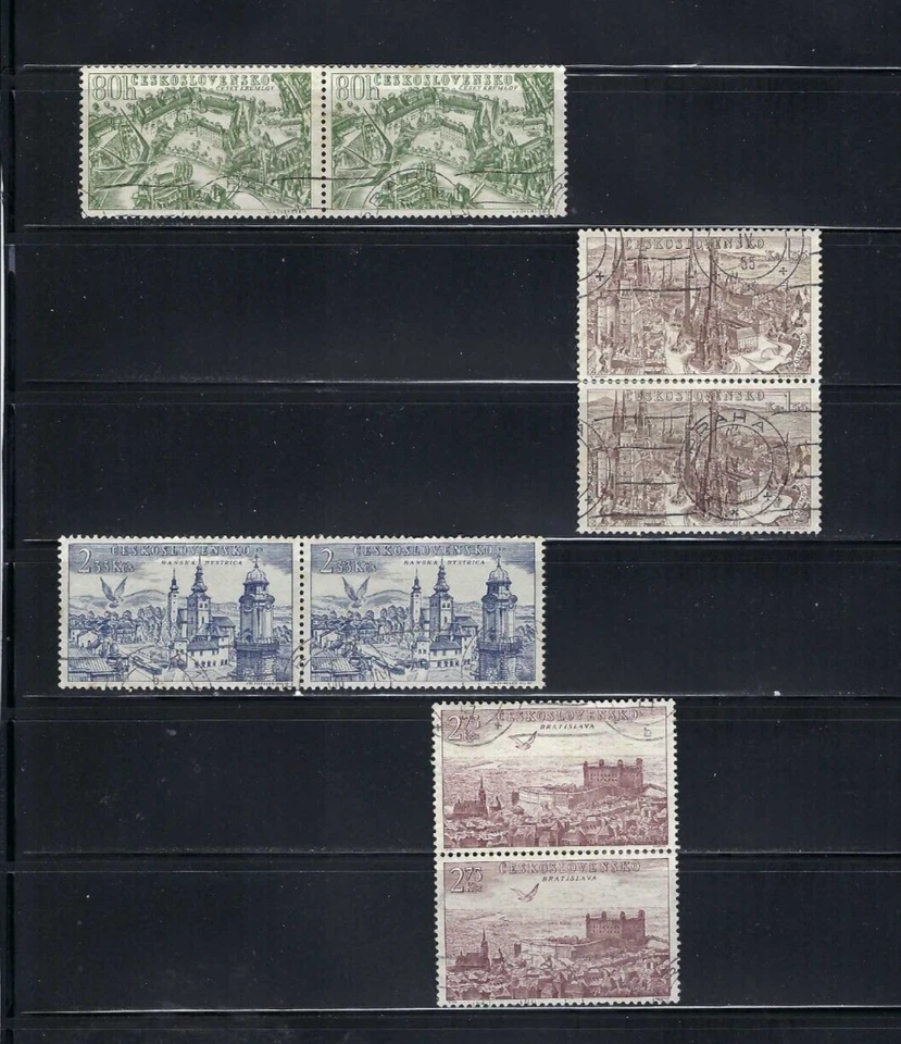 'CESKY KRUMLOV.- OLOMOUC.- BANSKA BYSTRICA.- BRATISLAVA.-  CZECHOSLOVAKIA, pairs - Image 1 of 1