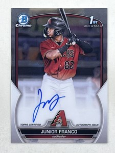 Junior Franco 2023 Bowman Chrome Prospect Auto 1st #CPA-JFO MLB Arizona Card