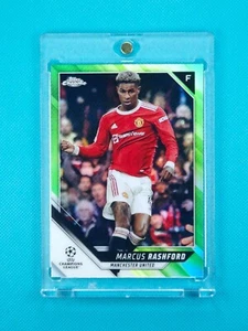 Topps Chrome UEFA CL 2021-22 Marcus Rashford /99 Neon Green Refractor - Picture 1 of 2