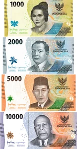 Indonesia Set 1000, 2000, 5000, 10000 Rupiah, 2022, Uncirculated 4 note set - Picture 1 of 2