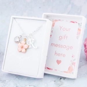 Pink Flower Necklace, Personalised Jewellery For Flower Girls And Bridesmaids - Picture 1 of 6