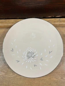 Flintridge China Dinner Plate Daybreak Tan Grey White Platinum Edge Vintage CA - Picture 1 of 8