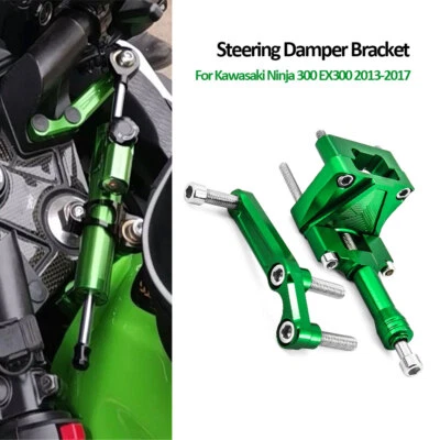 Soporte estabilizador amortiguador de dirección CNC para Kawasaki Ninja 300 EX300 2013-2017 Foto 1 de 4