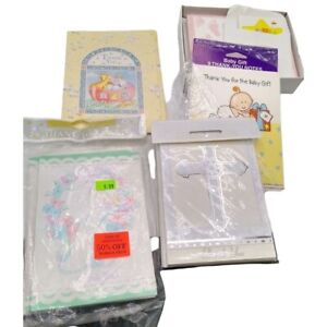 Assorted Lot 25+ Baby Thank You Cards Religious Baby Shower Blank Sealed & Open