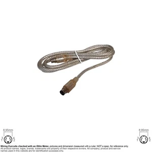 Cable S Video TV Mini Din MD 4 Pin Round Male Male Shielded 6FT Silver #102929 - Picture 1 of 2