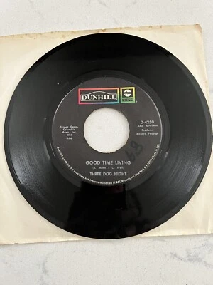 Three Dog Night “Good Time Living” Vinyl 45 ABC Records Good+ Condition  - Image 1 of 3