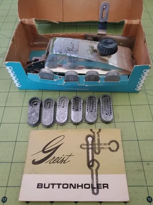 Vintage Greist Automatic Buttonholer Stitch Attachment #1 "Used" Original Box - Image 1 of 4