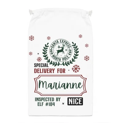 Personalized Large Santa Sack Christmas Gifts Sack 50x85cm Custom Santa Bag - Image 1 of 4