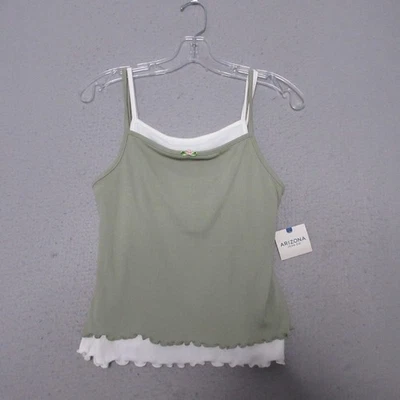 Camiseta sin mangas AriZona verde mediana doble capa Y2K hada coqueta dobladillo lechuga nueva con etiquetas Foto 1 de 4