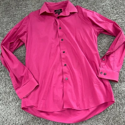 Apt. Camisa de vestir ajustada 9 para hombre talla 16 34/35 rosa brillante Foto 1 de 4