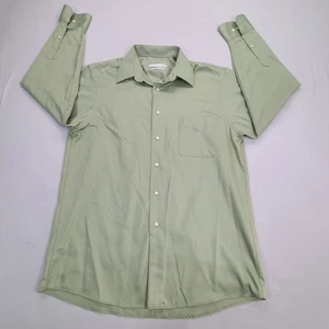 Geoffrey Beene Shirt Mens Large Green Button Up Fit Wrinkle Free Dress 32/3 - Picture 1 of 7