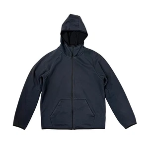 Chaqueta con Capucha Uniqlo Elastizada Cremallera Completa Talla Grande Gris Negra Forrada de Vellón Activa - Imagen 1 de 9
