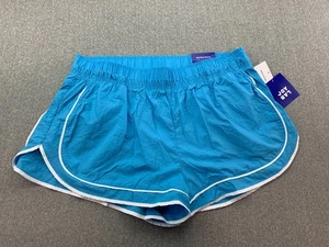 Joylab Mid-Rise Ripstop Jogging Shorts Women L Blue Lightweight Built in Brief - Picture 1 of 13