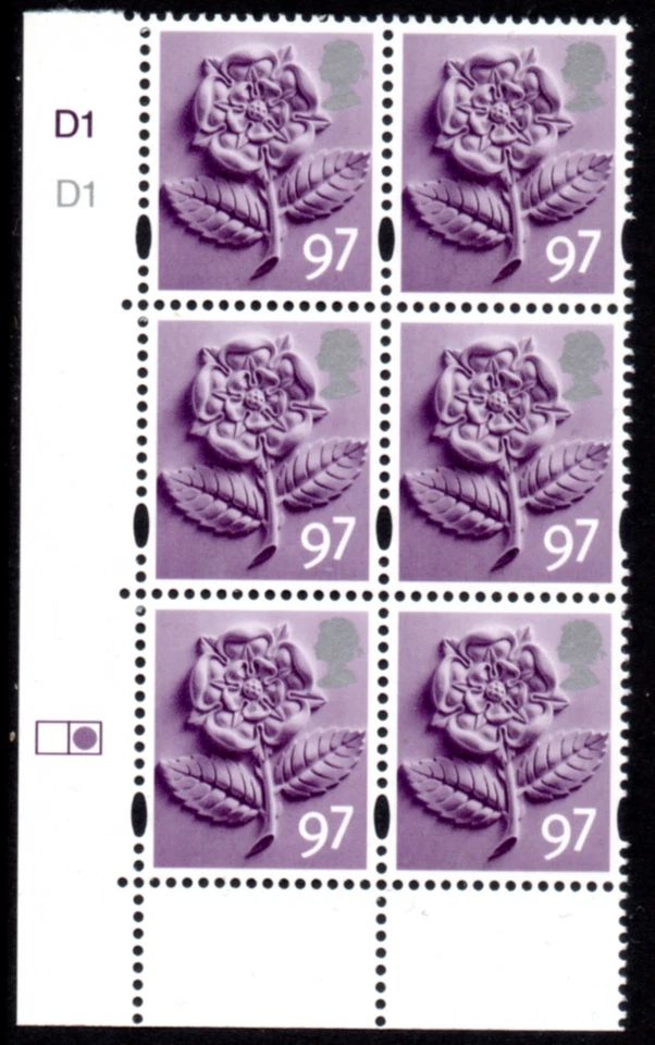 ENGLAND - 2010 97p CYL D1 D1 BLOCK OF 6, FINE UNMOUNTED MINT (MNH) - Image 1 of 1