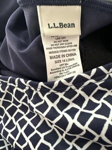 LLBean Damengröße 14 lang Bademode Einteiler Badeanzug neu mit Etikett schwarz weiß - Bild 1 von 8
