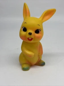 Vintage gelber Hase Kaninchen Ostern Unlimited inkl. Gummi Vinyl Quietschspielzeug - Bild 1 von 7