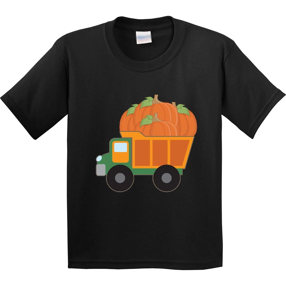 Inktastic Pumpkin Truck Thanksgiving Halloween Youth T-Shirt Fall Party Tee Kids - Image 1 of 1
