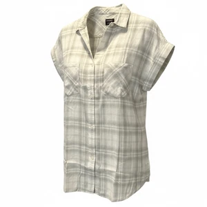 Neu ohne Etikett Intuckit kariertes Damenhemd Bluse Flügelärmel durchgehend geknöpft – Größe 4 - Bild 1 von 7