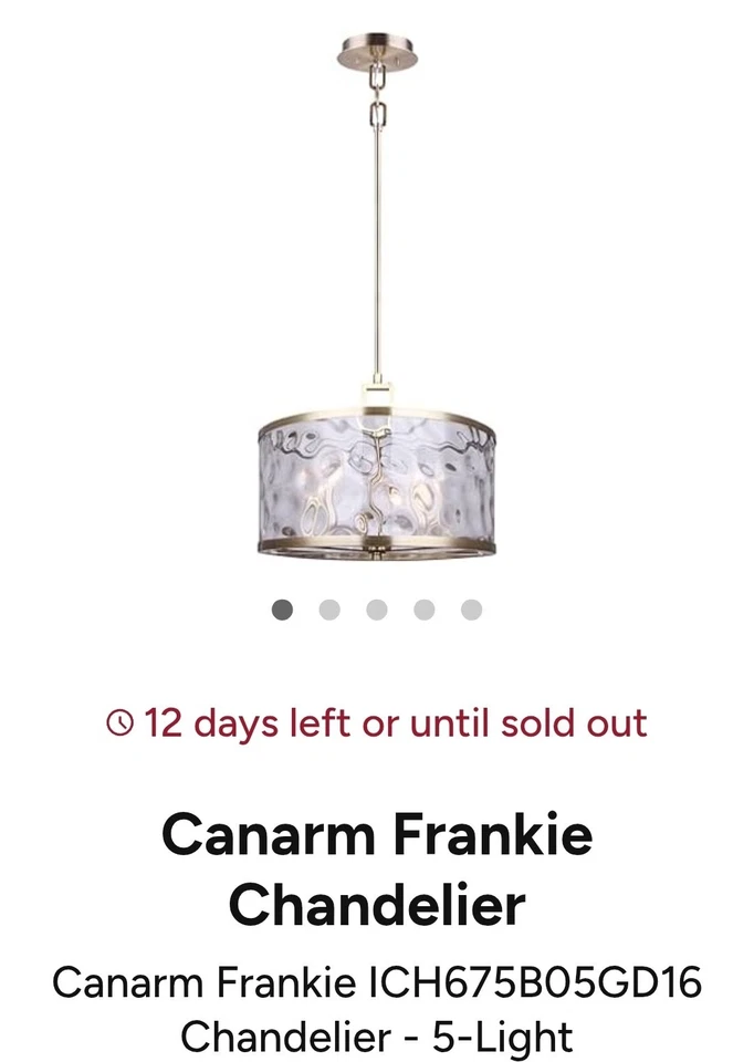 Canarm Frankie Chandelier - 5-Light Elegant Lighting - Изображение 1 из 1