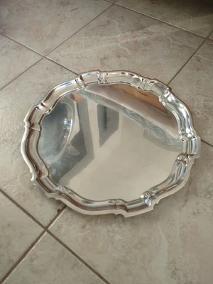 Bandeja Chippendale By Poole 120 corteza georgiana usada plata esterlina americana Foto 1 de 4