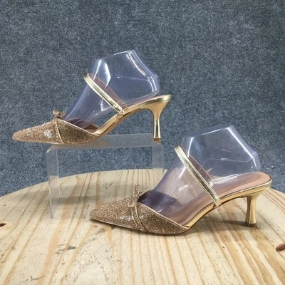 Zapatos de tacón INC International Concepts para mujer 8,5 M Gelsey 3 con cordones dorados Foto 1 de 4